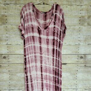 REB. in. J. Shibori Style Tie Dye Red Maxi Dress - Medium - Made in USA